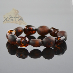 Olive cherry raw polished beads amber bracelet